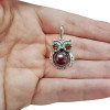 Owl Cherry Amber Silver Pendant