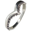 Sterling Silver Dotted Chevron Ring