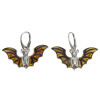 Cameo Amber Sterling Silver Bat Hook Earrings