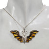 Cameo Amber Sterling Silver Bat Pendant