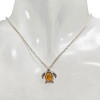 Amber Sterling Silver Turtle Pendant