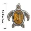 Amber Sterling Silver Turtle Pendant