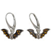 Cameo Amber Sterling Silver Bat Hook Earrings