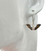 Cameo Amber Sterling Silver Bat Hook Earrings