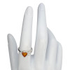 Cognac Amber Heart Adjustable Ring