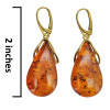 Amber Gold-Plated Sterling Silver Hook Earrings
