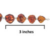 Cognac Amber Sterling Silver Rose Link Bracelet