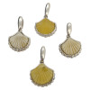 Butterscotch Amber Sterling Silver Seashell Design Pendant