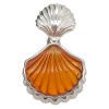 Cognac Amber Sterling Silver Seashell Pendant