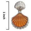 Cognac Amber Sterling Silver Seashell Pendant