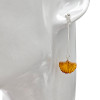 Amber Sterling Silver Seashell Post Dangle Earrings