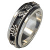 Lotus Buddhism OM Spinner Sterling Silver Ring
