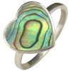 Abalone Sterling Silver Heart Ring.