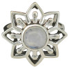 Moonstone Sterling Silver Flower Ring