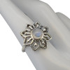 Moonstone Sterling Silver Flower Ring