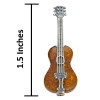 Cognac Amber Sterling Silver Guitar Pendant