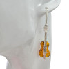 Cognac Amber Guitar Dangle Earrings