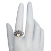 Mother-of-Pearl Sterling Silver Leaf-Design Ring
