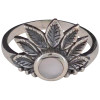 Mother-of-Pearl Sterling Silver Leaf-Design Ring