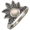 Mother-of-Pearl Sterling Silver Leaf-Design Ring