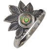 Abalone Sterling Silver Leaf-Design Ring