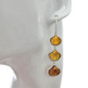 Amber Sterling Silver Seashell Hook Earrings