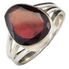 Faceted Garnet Sterling Silver Ring