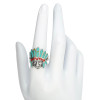 Turquoise/Coral Sterling Silver Native American Ring