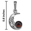 Moon Cherry Amber Small Silver Pendant