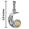 Moon Citrine Amber Small Silver Pendant