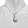 Moon Citrine Amber Small Silver Pendant