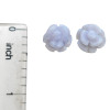 Blue Lace Agate Sterling Silver Rose Stud Earrings