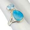Arizona Turquoise/Blue Topaz Sterling Silver Ring
