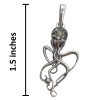 Octopus Green Amber Sterling Silver Small Pendant