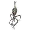 Octopus Green Amber Sterling Silver Small Pendant