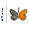 Multi-Color Amber Butterfly Pendant