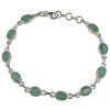 Faceted Composite Emerald Sterling Silver Link Bracelet