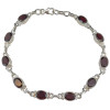 Faceted Garnet Sterling Silver Link Bracelet