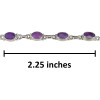 Faceted Amethyst Sterling Silver Link Bracelet