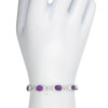 Faceted Amethyst Sterling Silver Link Bracelet
