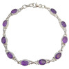 Faceted Amethyst Sterling Silver Link Bracelet