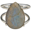 Faceted Labradorite Sterling Silver Ring