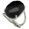 Faceted Black Onyx Sterling Silver Ring