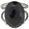Faceted Black Onyx Sterling Silver Ring