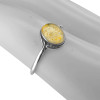 Citrine Amber Sterling Silver Oval Ring