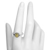 Green Amber Sterling Silver Oval Ring