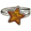 Cognac Amber Star Adjustable Ring