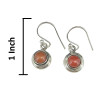 Red Onyx Sterling Silver Hook Earrings