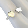 Mother-of-Pearl Sterling Silver Heart/Star Ring