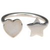 Mother-of-Pearl Sterling Silver Heart/Star Ring